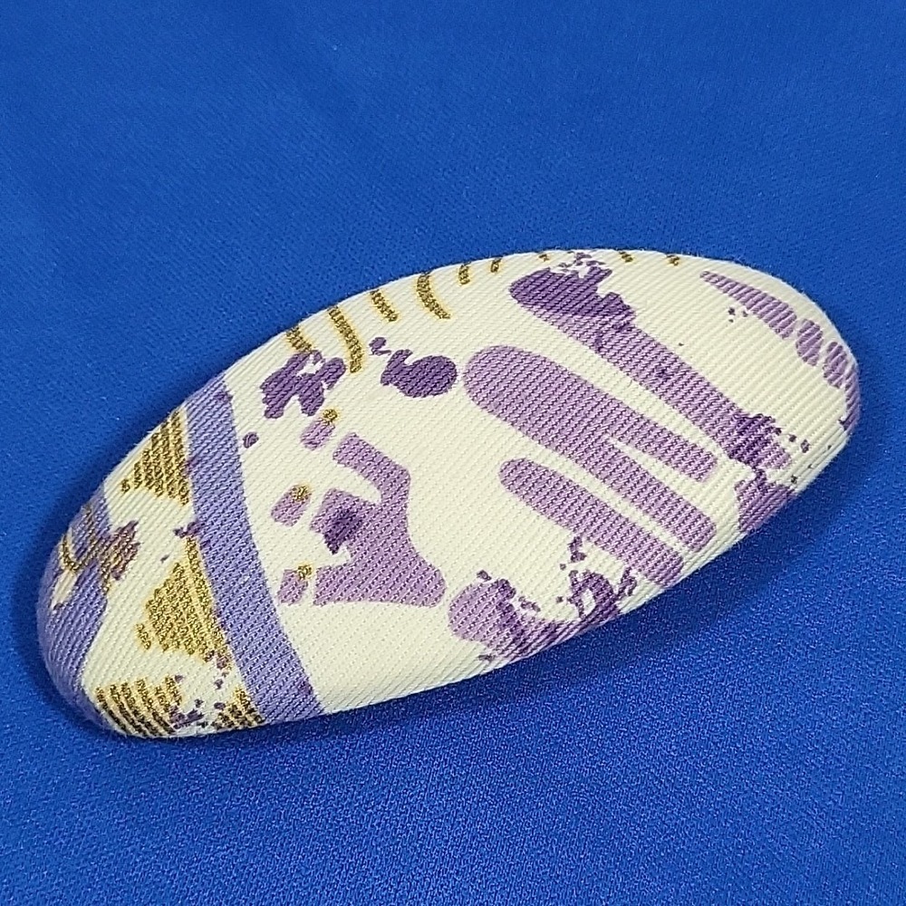 Vintage Hair Clip Abstract Fabric Wrapped French Style Barrette Accessory